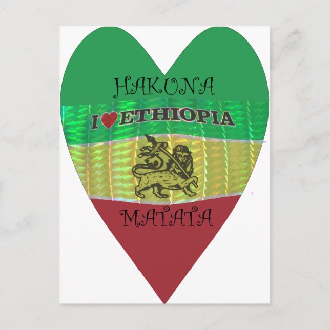 Hakuna Matata I love Ethiopia Colours.png Postcard (Front)