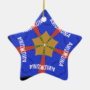 Hakuna Matata Iridiscent Blue Ceramic Ornament