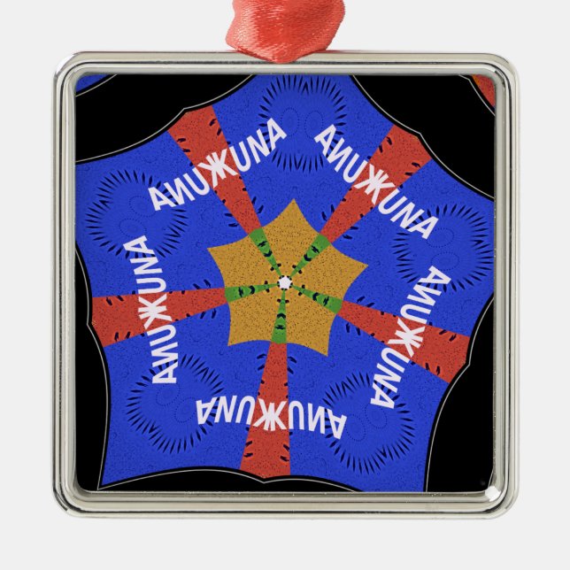 Hakuna Matata Iridiscent Blue Metal Ornament (Front)