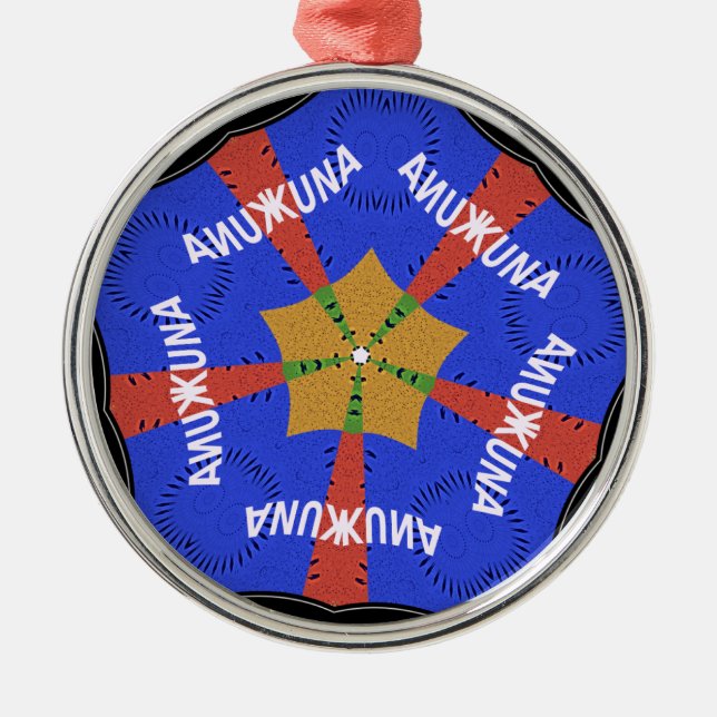Hakuna Matata Iridiscent Blue Metal Tree Decoration (Front)