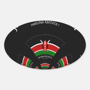 Hakuna Matata Jambo Kenya Oval Sticker