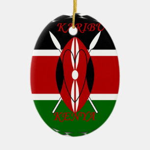 Hakuna matata Karaibu Kenya Ceramic Tree Decoration