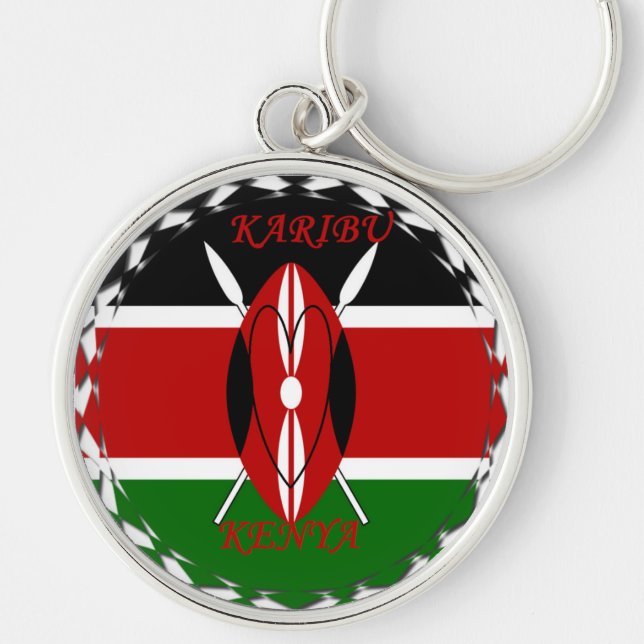 Hakuna matata Karaibu Kenya Key Ring (Front)