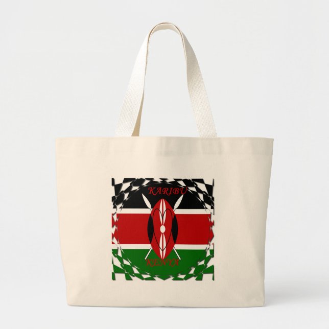 Hakuna matata Karaibu Kenya Large Tote Bag (Front)