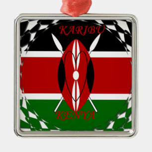 Hakuna matata Karaibu Kenya Metal Tree Decoration
