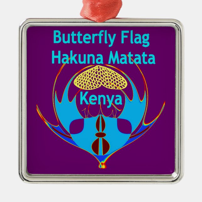  "Hakuna Matata Kenya" Butterfly Art Print/Graphic Metal Ornament (Front)