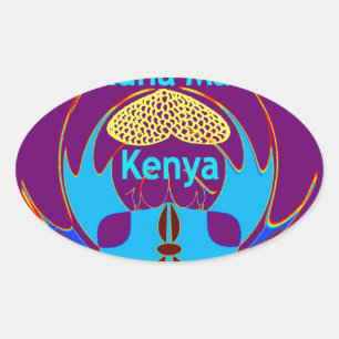 "Hakuna Matata Kenya" Butterfly Art Print/Graphic Oval Sticker