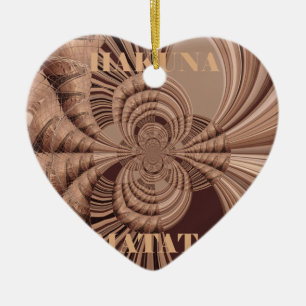 Hakuna Matata Kenya Giraffe Safari  Woven Sourveni Ceramic Ornament