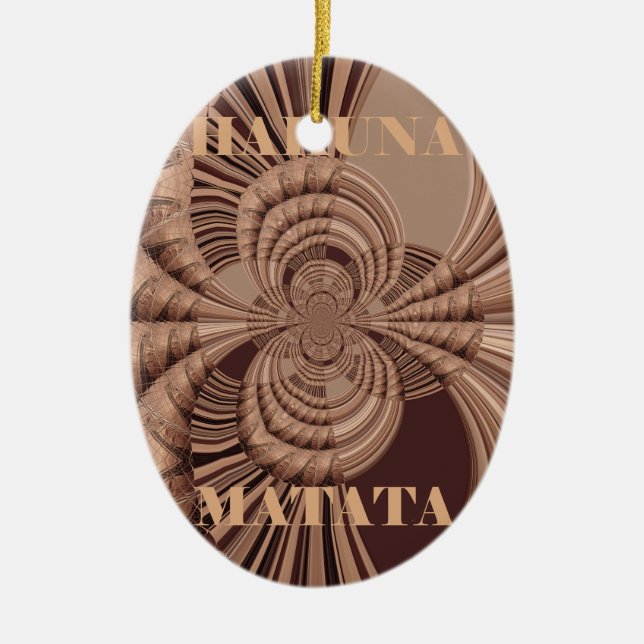 Hakuna Matata Kenya Giraffe Safari  Woven Sourveni Ceramic Tree Decoration (Front)