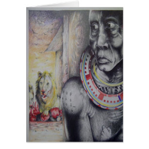 Hakuna Matata Kenya Masai Greeting Vertical Card