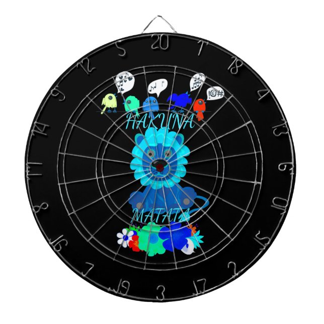 Hakuna Matata Lion Art Print Dartboard (Front)