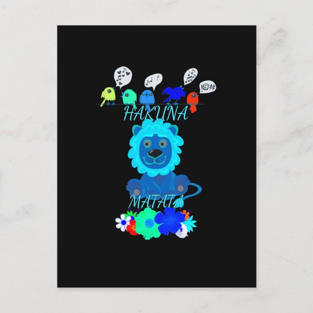 Hakuna Matata Lion Art Print Postcard (Front)