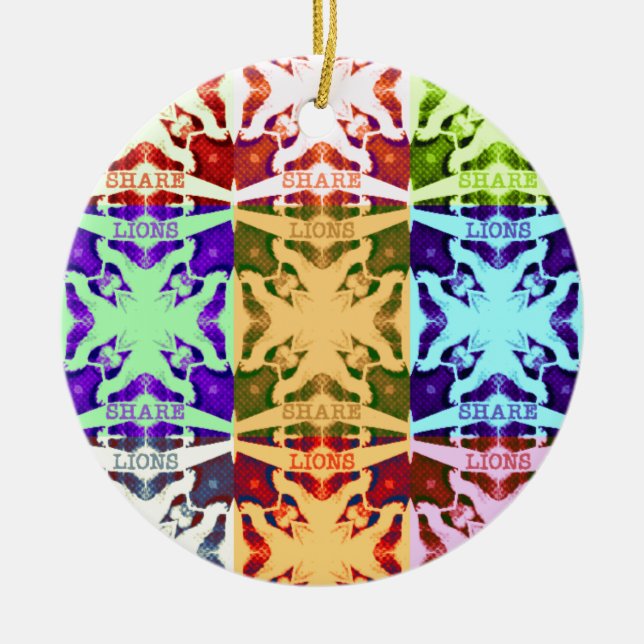 Hakuna Matata lions gift Ceramic Ornament (Front)