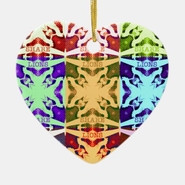 Hakuna Matata lions gift Ceramic Tree Decoration (Front)