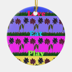 Hakuna Matata Love Eat Play.png Ceramic Ornament