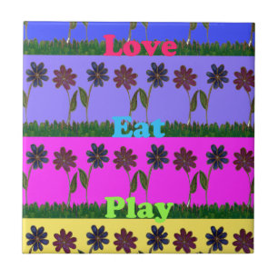 Hakuna Matata Love Eat Play.png Ceramic Tile