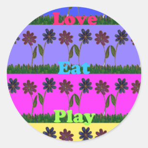 Hakuna Matata Love Eat Play.png Classic Round Sticker