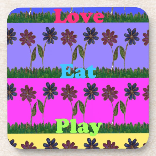 Hakuna Matata Love Eat Play.png Coaster (Front)