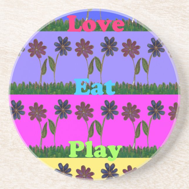 Hakuna Matata Love Eat Play.png Coaster (Front)