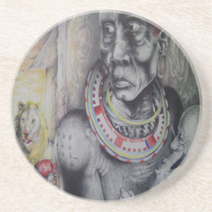 Hakuna Matata Masai Sandstone Coaster