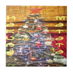 Hakuna Matata Merry Christmas & a Happy New Year.p Ceramic Tile