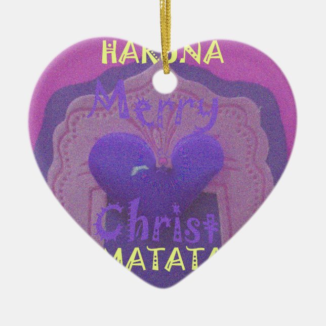 Hakuna Matata Merry Christmas Love  Design.jpg Ceramic Ornament (Front)