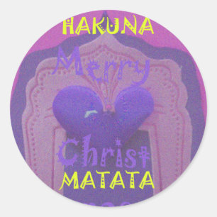 Hakuna Matata Merry Christmas Love  Design.jpg Classic Round Sticker