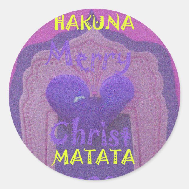 Hakuna Matata Merry Christmas Love  Design.jpg Classic Round Sticker (Front)
