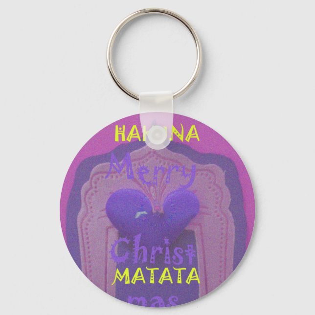 Hakuna Matata Merry Christmas Love  Design.jpg Key Ring (Front)