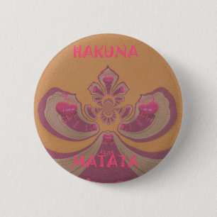 Hakuna Matata Merry Christmas lovely hearts design 6 Cm Round Badge