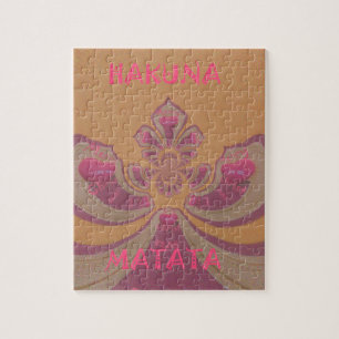 Hakuna Matata Merry Christmas lovely hearts design Jigsaw Puzzle