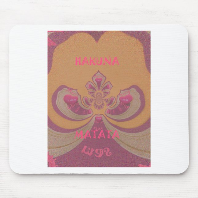Hakuna Matata Merry Christmas lovely hearts design Mouse Pad (Front)