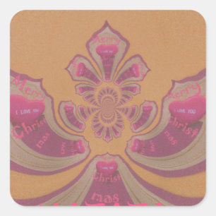 Hakuna Matata Merry Christmas lovely hearts design Square Sticker