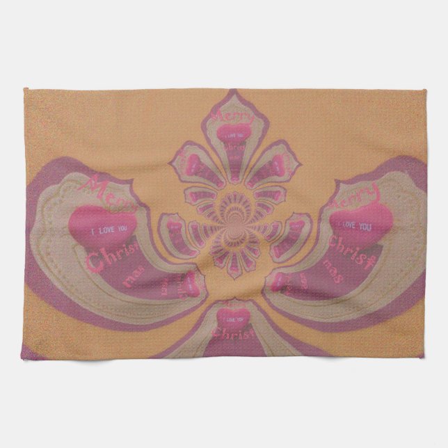Hakuna Matata Merry Christmas lovely hearts design Tea Towel (Horizontal)