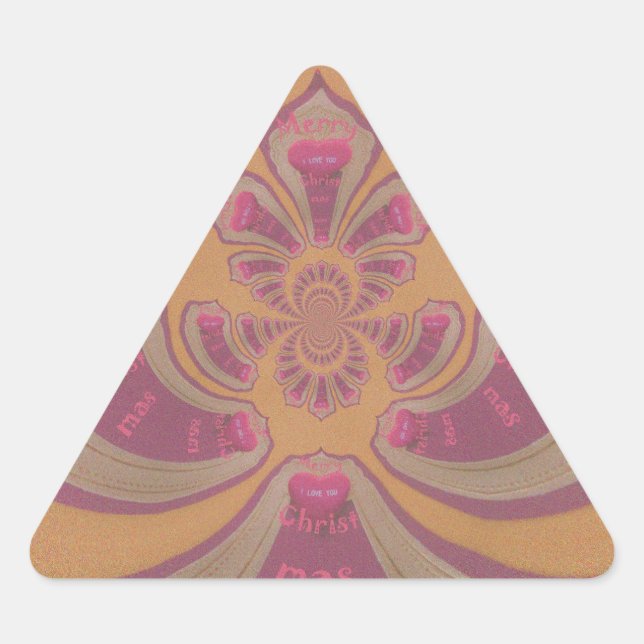 Hakuna Matata Merry Christmas lovely hearts design Triangle Sticker (Front)
