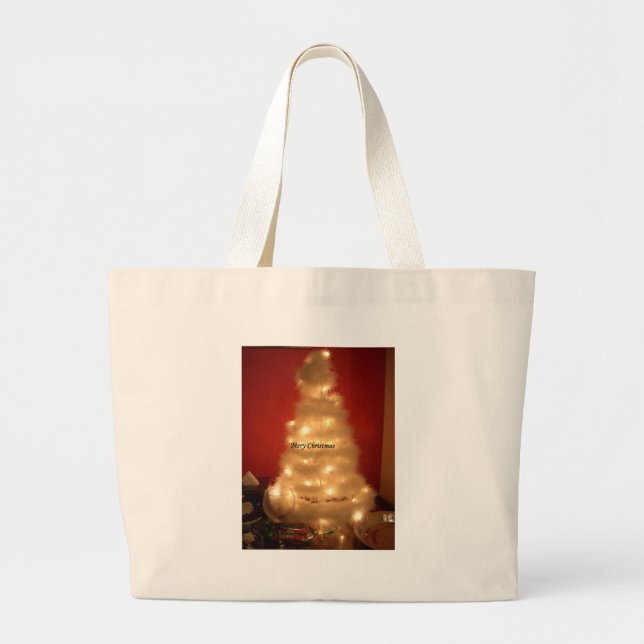 Hakuna Matata Merry Christmas white Large Tote Bag (Front)