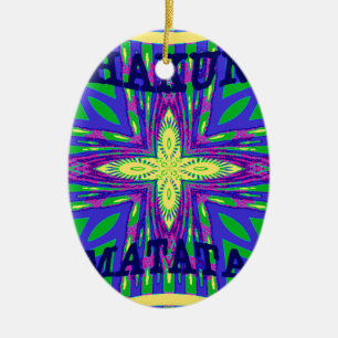 Hakuna matata Mombasa Kanga Ceramic Tree Decoration