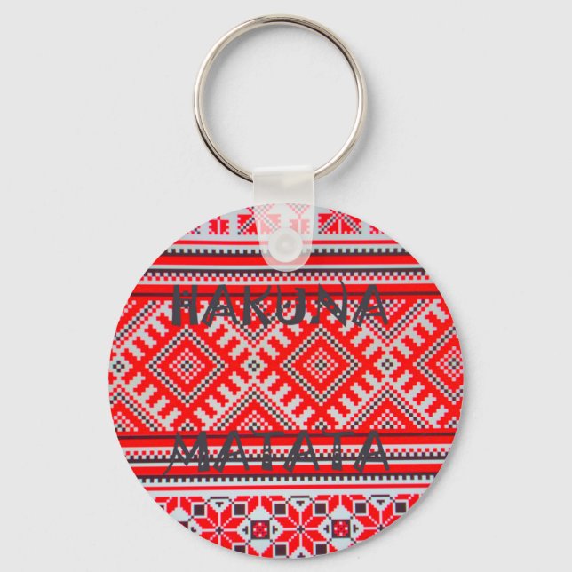 Hakuna Matata - No Worries Swahili Art Collection Key Ring (Front)