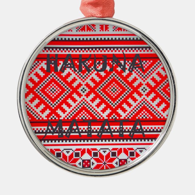 Hakuna Matata - No Worries Swahili Art Collection Metal Tree Decoration (Front)