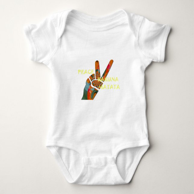 Hakuna Matata Peace Baby Bodysuit (Front)