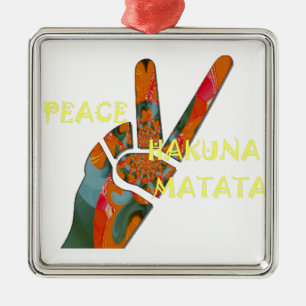 Hakuna Matata Peace Metal Tree Decoration