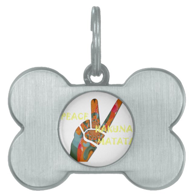 Hakuna Matata Peace Pet Tag (Front)