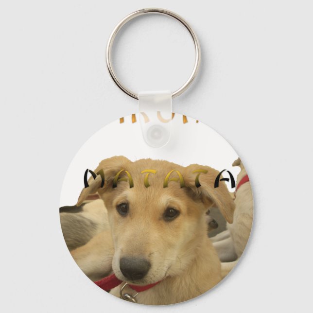 "Hakuna Matata Pup" – Worry-Free Puppy Love Key Ring (Front)