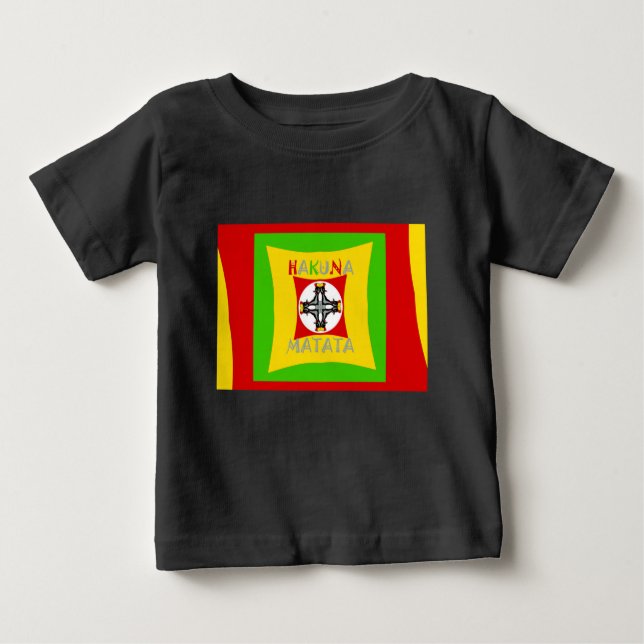 Hakuna Matata Rasta Colour Red Golden Green Baby T-Shirt (Front)