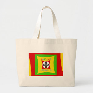 Hakuna Matata Rasta Colour Red Golden Green Large Tote Bag