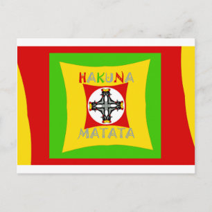 Hakuna Matata Rasta Colour Red Golden Green Postcard