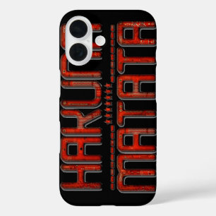 Hakuna Matata Red Stars Techno iPhone 16 Case