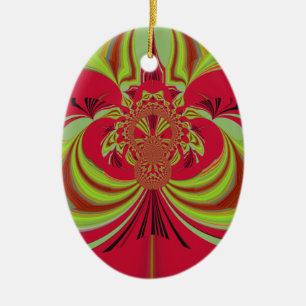 Hakuna Matata red yellow design Ceramic Ornament