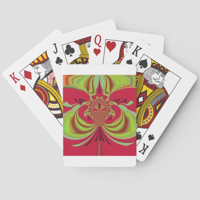 Hakuna Matata red yellow design Playing Cards (Back)