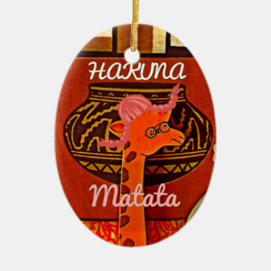Hakuna Matata Safari Charm: Tiles, Clock & Plaque Ceramic Tree Decoration